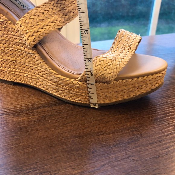 Steve Madden Natural Woven Platform Sandal Heel - Picture 5 of 8